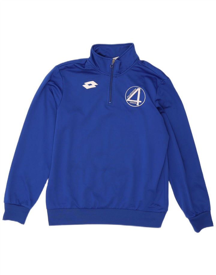 Lotto Herren-Sweatshirt mit grafischem Reißverschluss, Größe L, blau, Polyester