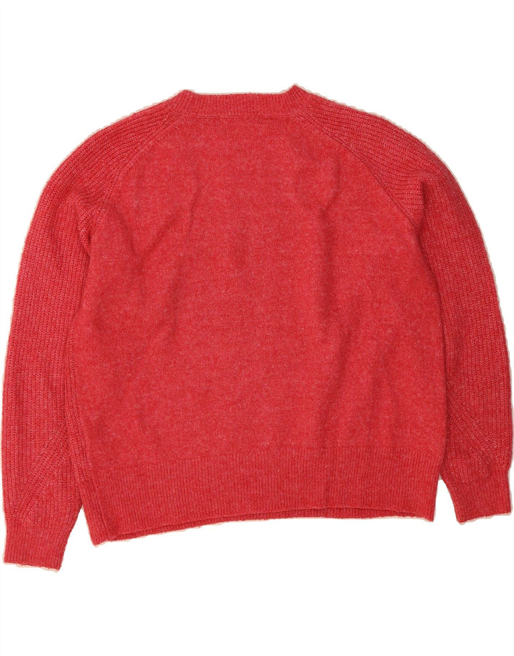 MARKS & SPENCER Womens Oversized Crew Neck Jumper Sweater UK 14 Medium Red Vintage Marks & Spencer and Second-Hand Marks & Spencer from Messina Hembry 