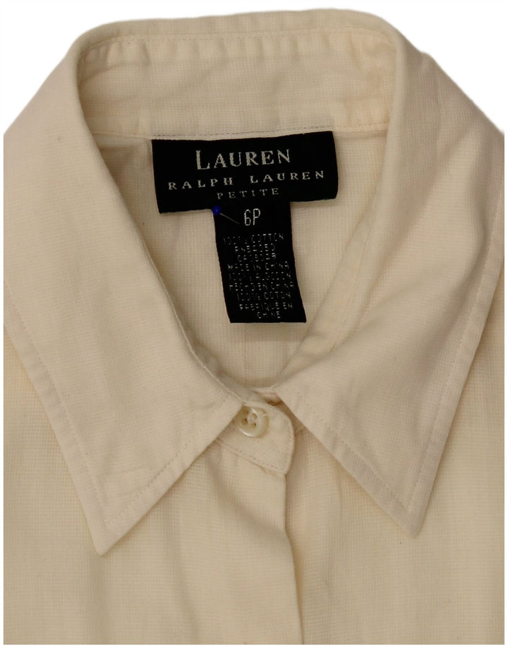 Ralph Lauren Damenhemd US 6 Medium Off White Baumwolle