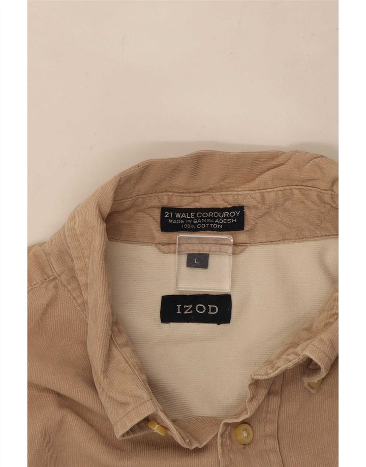 Izod Herren-Cordhemd, groß, beige Baumwolle