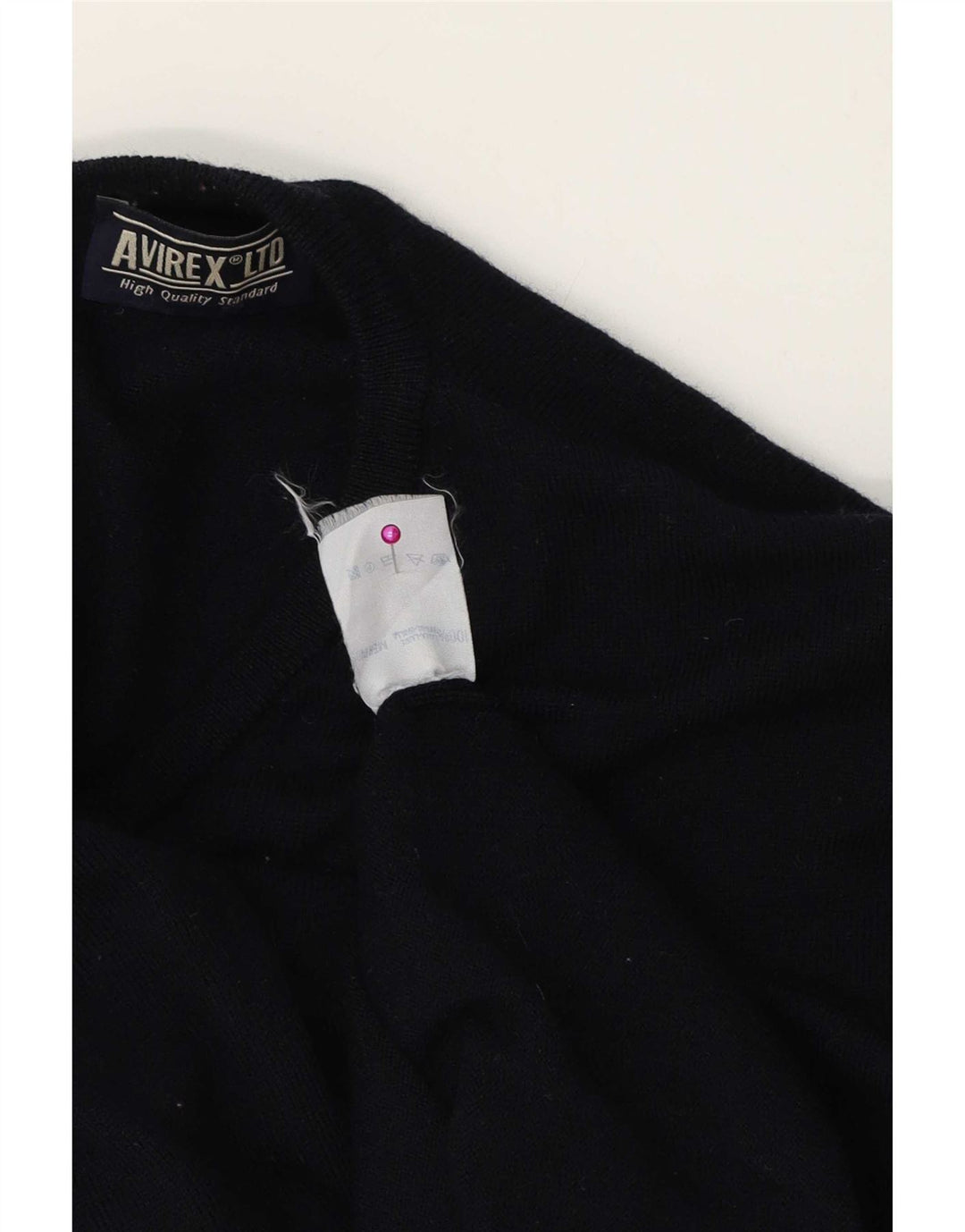 Avirex Herren-Pullover mit V-Ausschnitt, Mittelblaue Merinowolle
