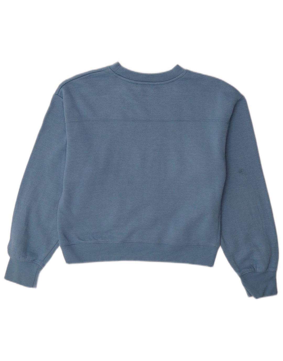 Zara Damen Crop Sweatshirt Pullover UK 10 Small Blau Polyester