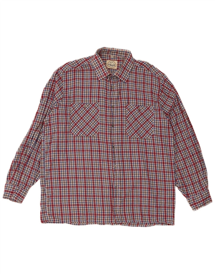 Follie Herrenhemd, Größe 43/44, XL, mehrfarbig, kariert, Baumwolle