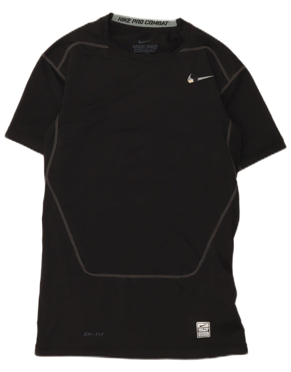 Nike Damen Dri Fit Graphic T-Shirt Top UK 16 Large Schwarz Polyester