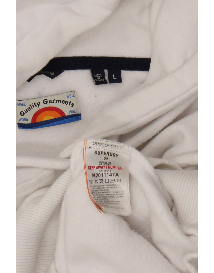 Superdry Herren-Kapuzenpullover mit Grafik, Größe L, Baumwolle, Weiß