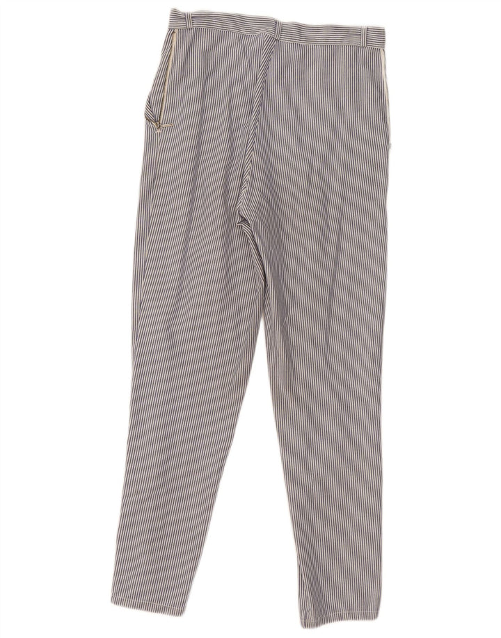 Vintage Damen Slim Casual Hose W28 L28 Blaue Nadelstreifen