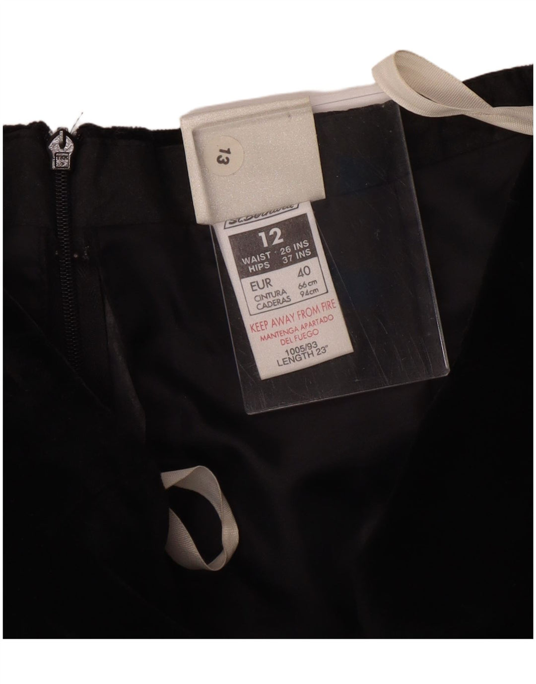 ST. BERNARD Womens Velour Mini Skirt UK 12 Medium W26  Black Cotton