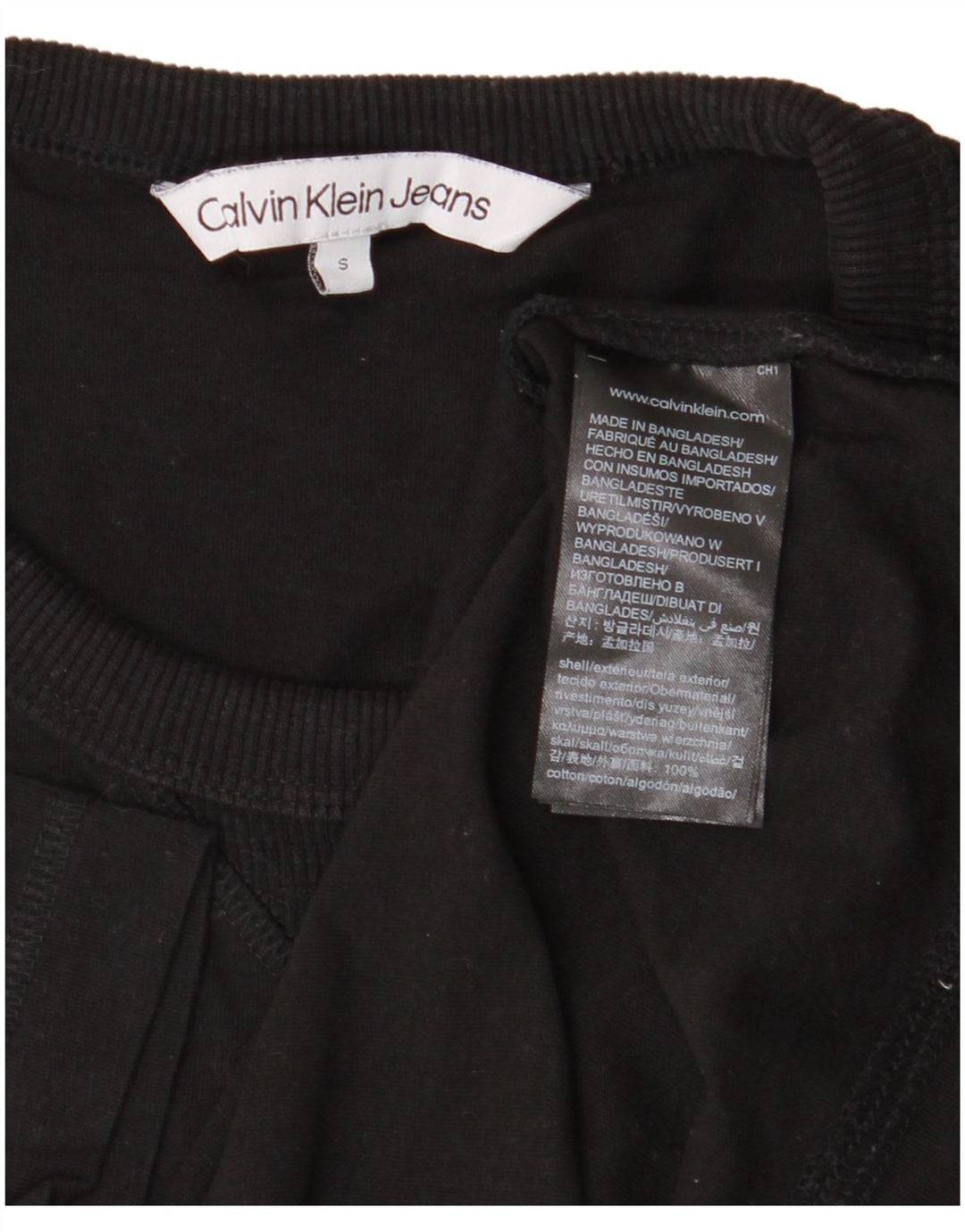 CALVIN KLEIN JEANS Herren T-Shirt Top Small Schwarz Baumwolle
