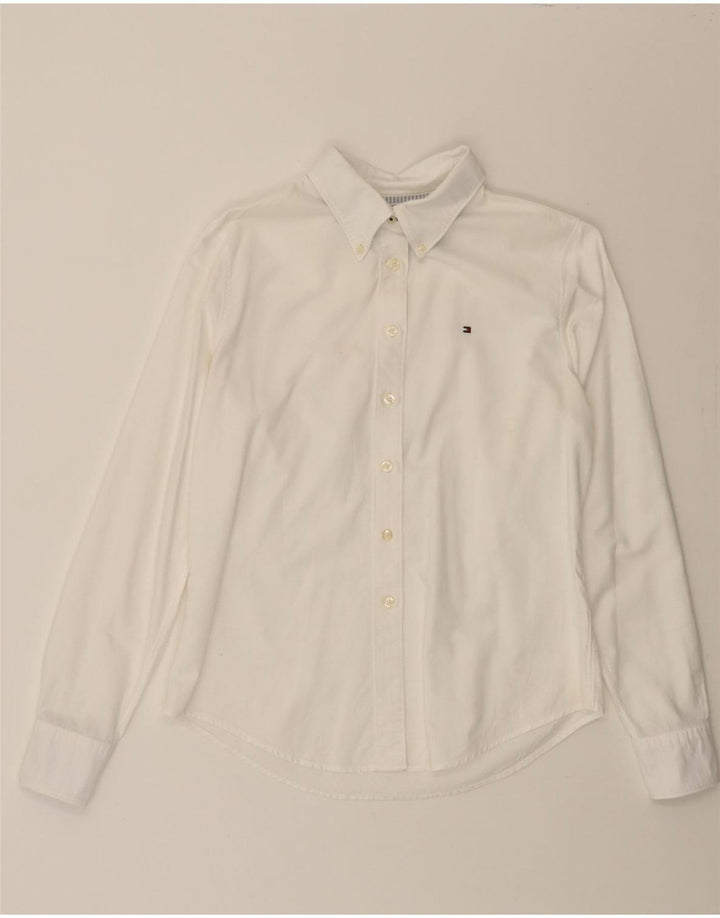 TOMMY HILFIGER Womens Shirt US 10 Large White Vintage Tommy Hilfiger and Second-Hand Tommy Hilfiger from Messina Hembry 