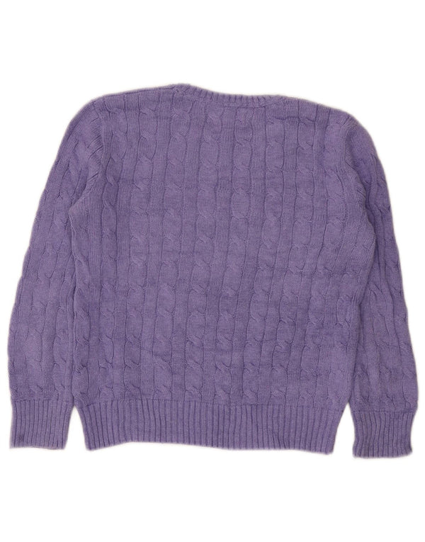 Polo Ralph Lauren Mädchen-Pullover mit U-Boot-Ausschnitt, 7–8 Jahre, Größe S, Lila