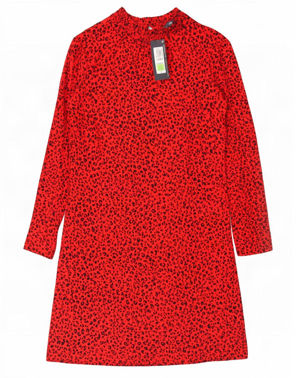 Marks & Spencer Damen Basic-Kleid UK 12 Mittelrotes Tiermuster