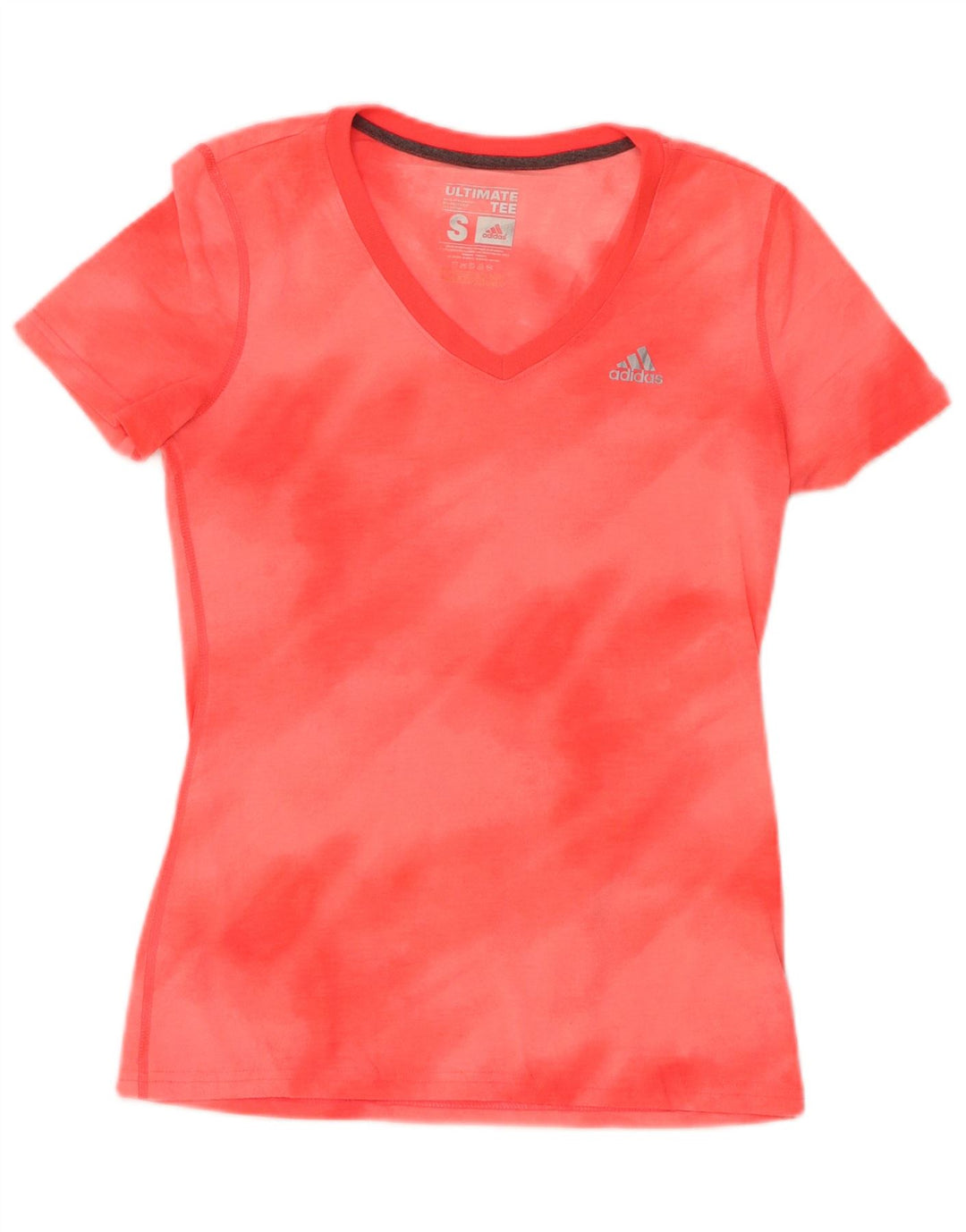 ADIDAS Womens T-Shirt Top UK 10 Small Pink Tie Dye Polyester