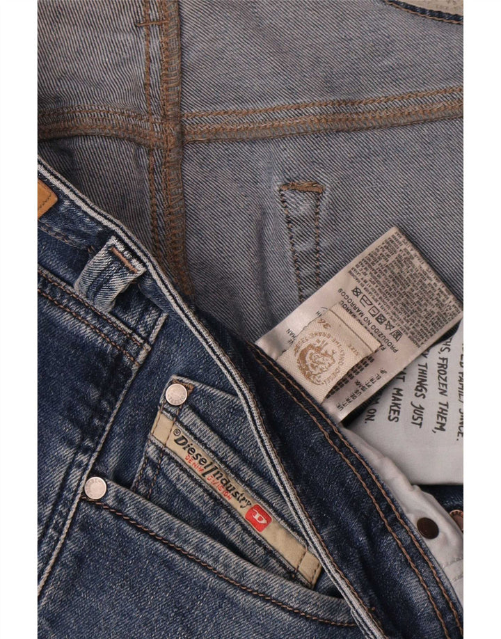 Diesel Herren Straight Jeans W36 L32 Blaue Baumwolle