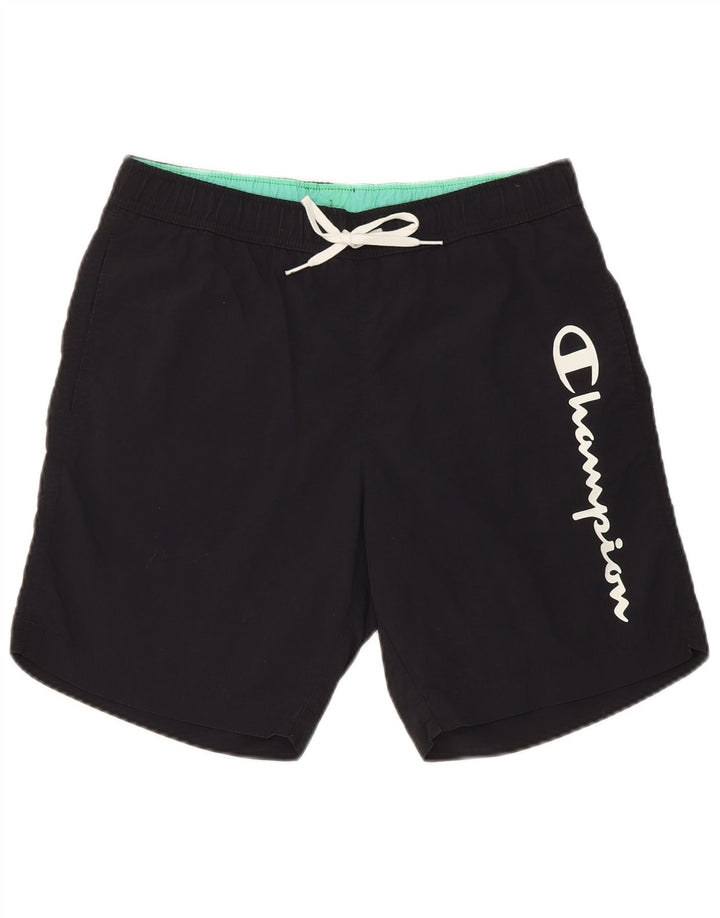 Champion Herren Badeshorts mit Grafik, Größe S, Schwarz, Polyamid