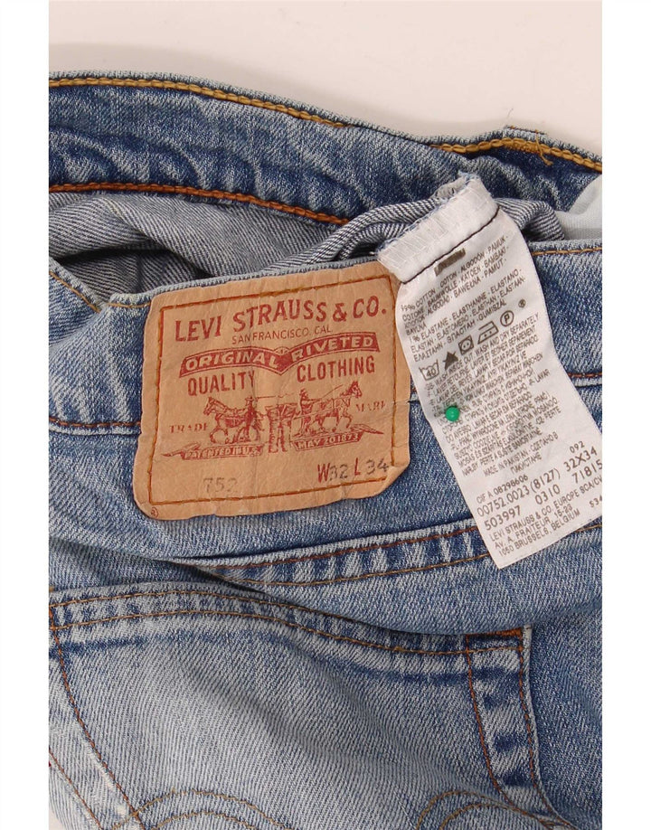 Levi's Herren 752 Straight Jeans W32 L30 Blaue Baumwolle