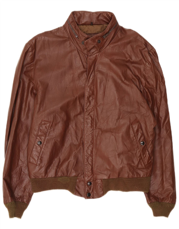 Cooper Herren-Lederjacke mit Kapuze, UK 42, XL, braunes Leder