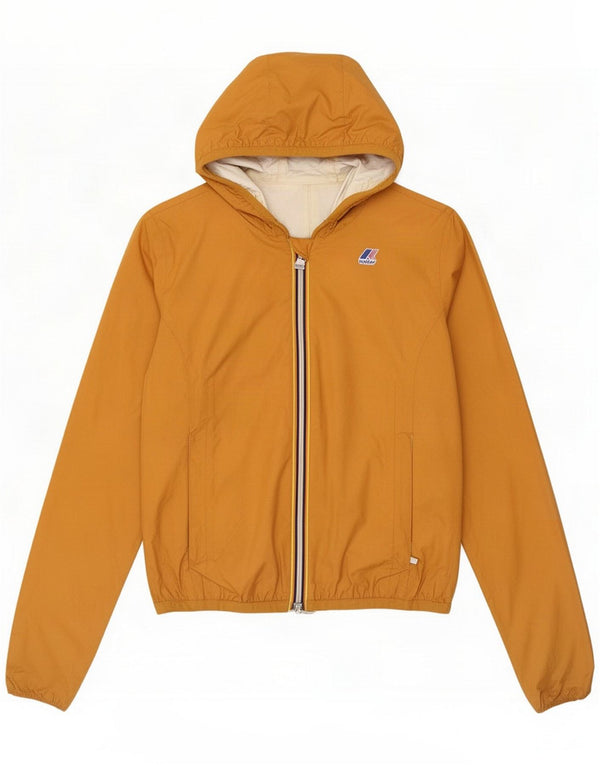K-Way Boys Hooded Rain Jacket 7-8 Years Yellow Polyamide