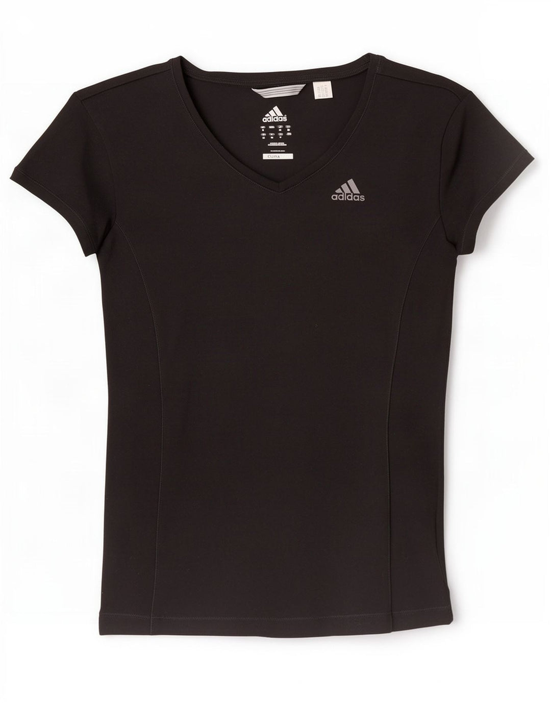 Adidas Damen Climalite T-Shirt Top UK 8 Small Schwarz Polyester