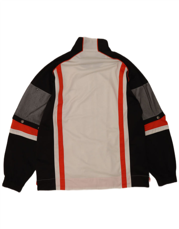 Sergio Tacchini Herren-Trainingsanzug-Oberteil, Jacke, 2XL, weißes Farbblock-Polyester