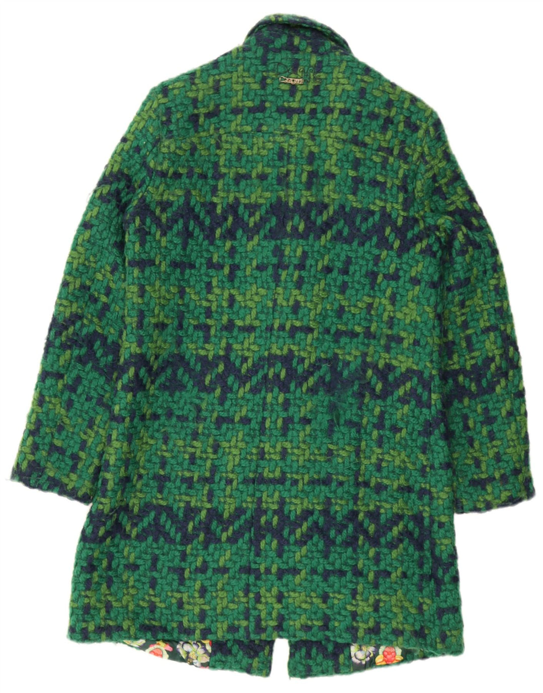 Desigual Damen Mantel EU 42 Large Green Check