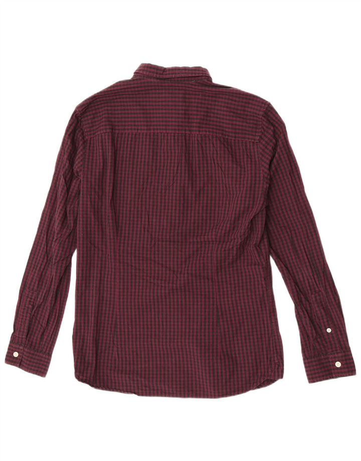 Lyle & Scott Slim-Fit-Hemd für Herren, mittelgroß, Burgunderrot, Gingham-Baumwolle