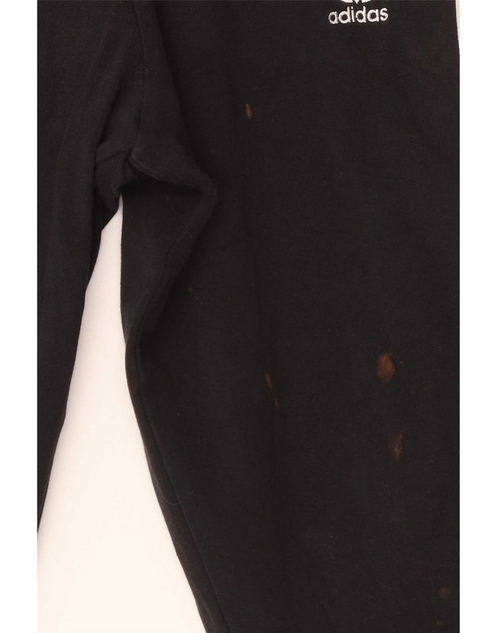 Adidas Herren Leggings UK 12 Medium Schwarz Baumwolle