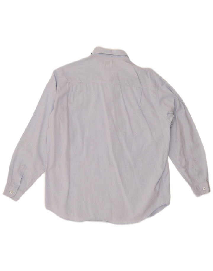 ARMANI JUNIOR Hemd für Jungen, 13–14 Jahre, blaue Nadelstreifen-Baumwolle