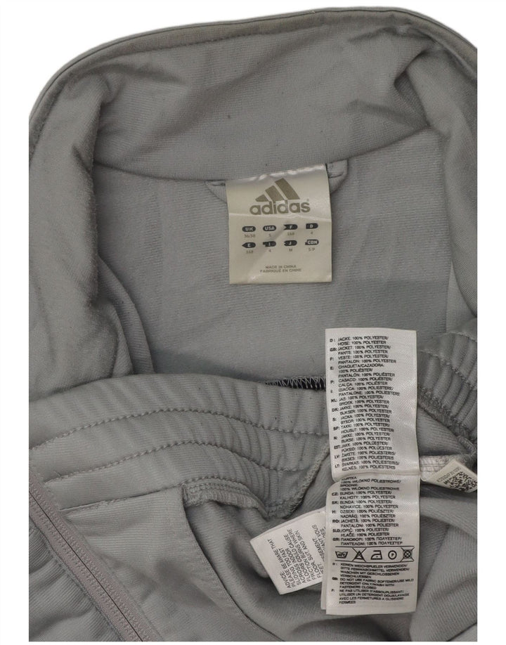 Adidas Herren-Trainingsanzug-Oberteiljacke UK 36/38 Small Graues Colourblock-Polyester