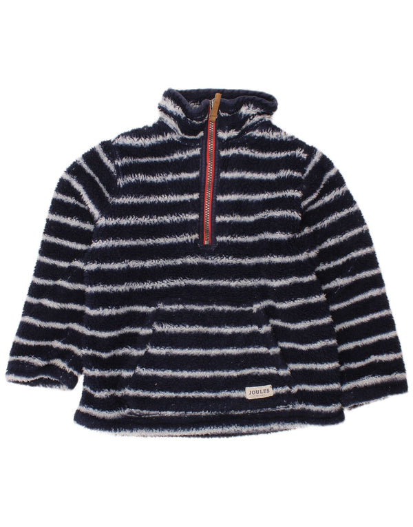 JOULES Mädchen-Fleecepullover mit Reißverschluss am Hals, 3–4 Jahre, marineblau gestreift, Polyester