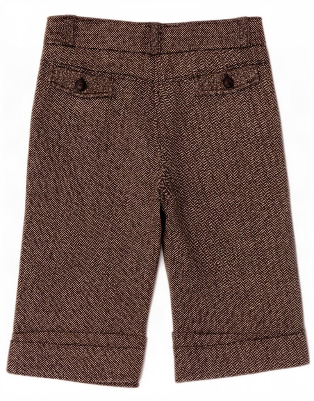 Ted Baker Damen-Bermudashorts, Größe 1 XS W30, brauner Herringbone-Klassiker