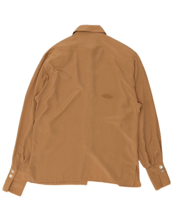 Ravens Damen-Oversize-Hemd, UK 10, klein, braun geflecktes Polyester