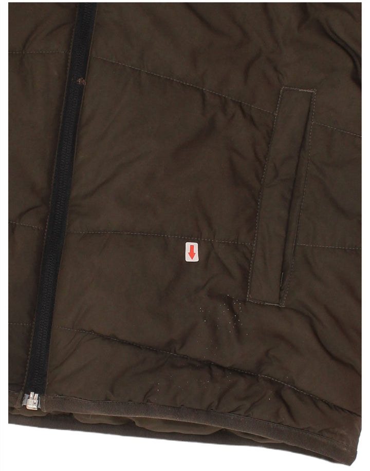 Adidas Jungen wattierte Jacke mit Kapuze, 9–10 Jahre, Khaki, Colourblock-Polyester