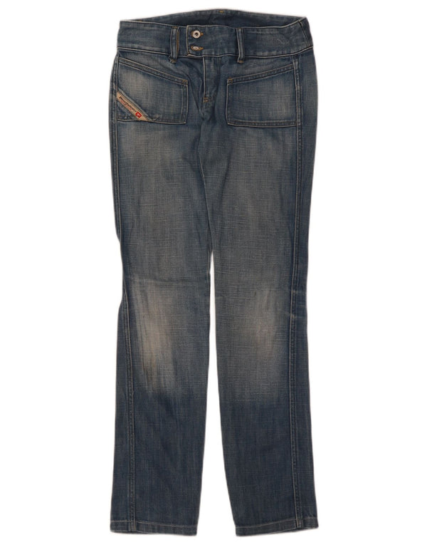 DIESEL Damen Straight Jeans W25 L30 Blaue Baumwolle