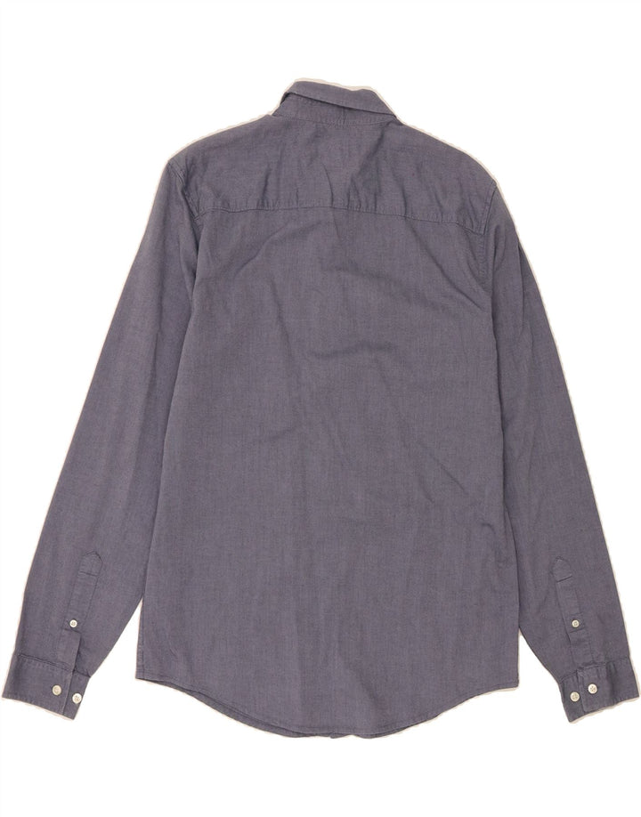 PENGUIN Mens Heritage Slim Fit Shirt Medium Navy Blue Cotton Vintage Penguin and Second-Hand Penguin from Messina Hembry 