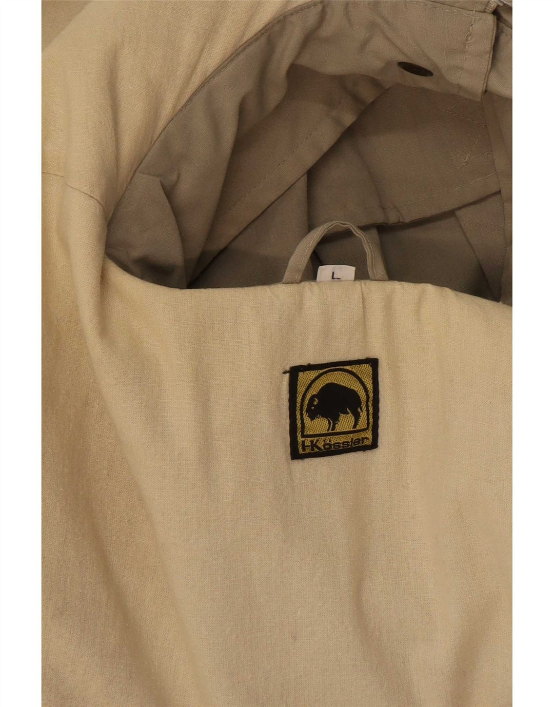 Vintage Herren-Utility-Jacke mit Kapuze, UK 40, Größe L, Beige
