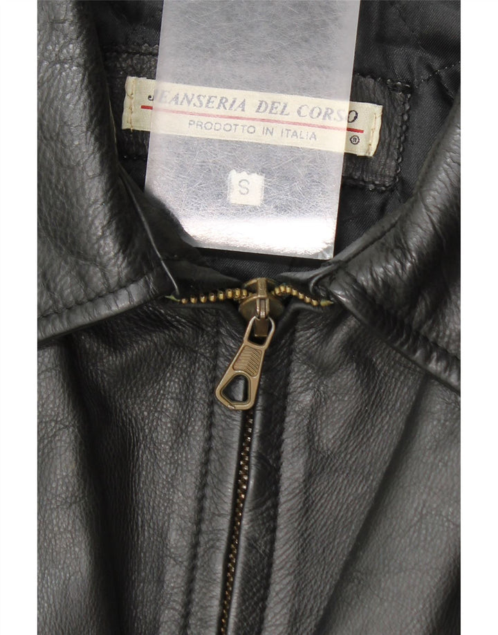 Jeanseria Del Corso Herren Lederjacke UK 36 Small Schwarz