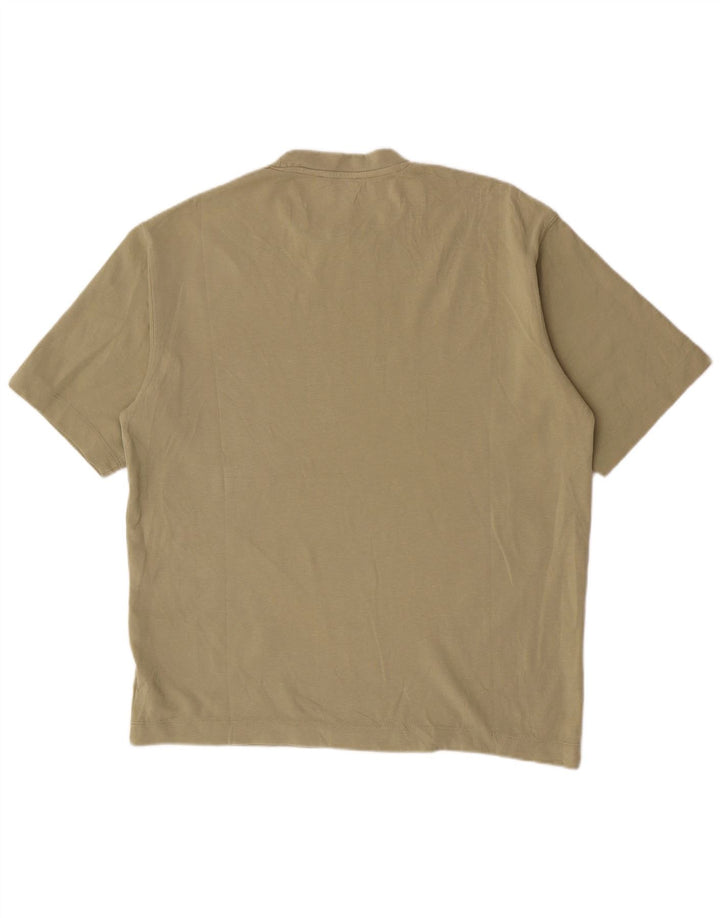 Zara Herren T-Shirt Top Small Khaki Baumwolle
