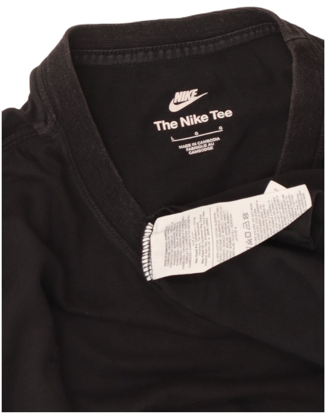 NIKE Herren T-Shirt Top Large Schwarz Baumwolle