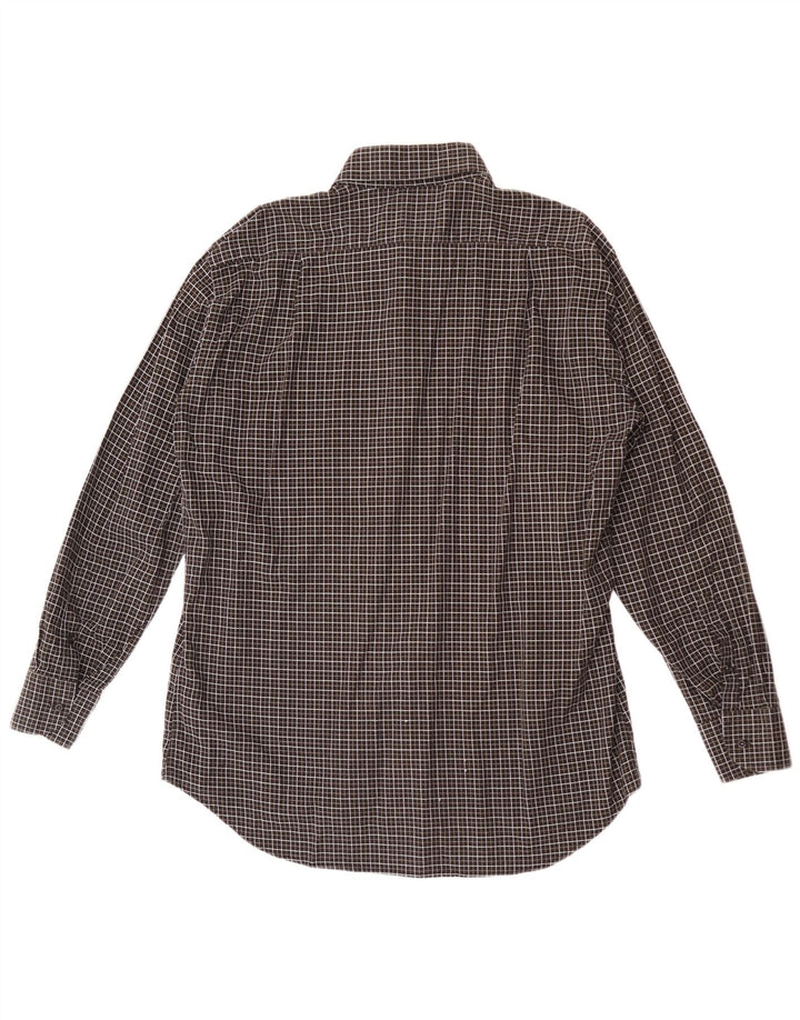 Roccobarocco Herrenhemd, Größe 44 17 1/2 XL, schwarz karierte Baumwolle