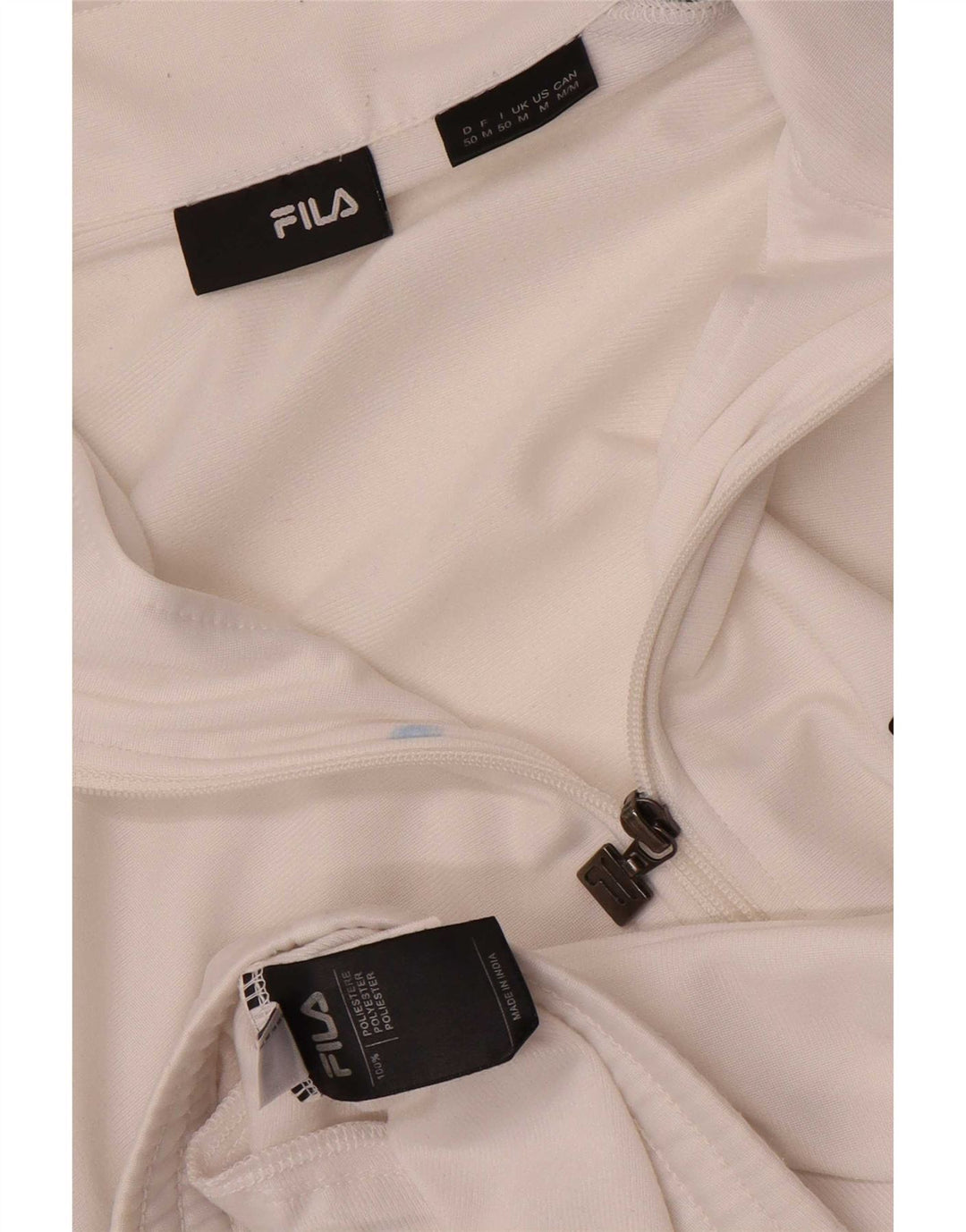Fila Herren-Trainingsanzug-Oberjacke, mittelweißes Farbblock-Polyester