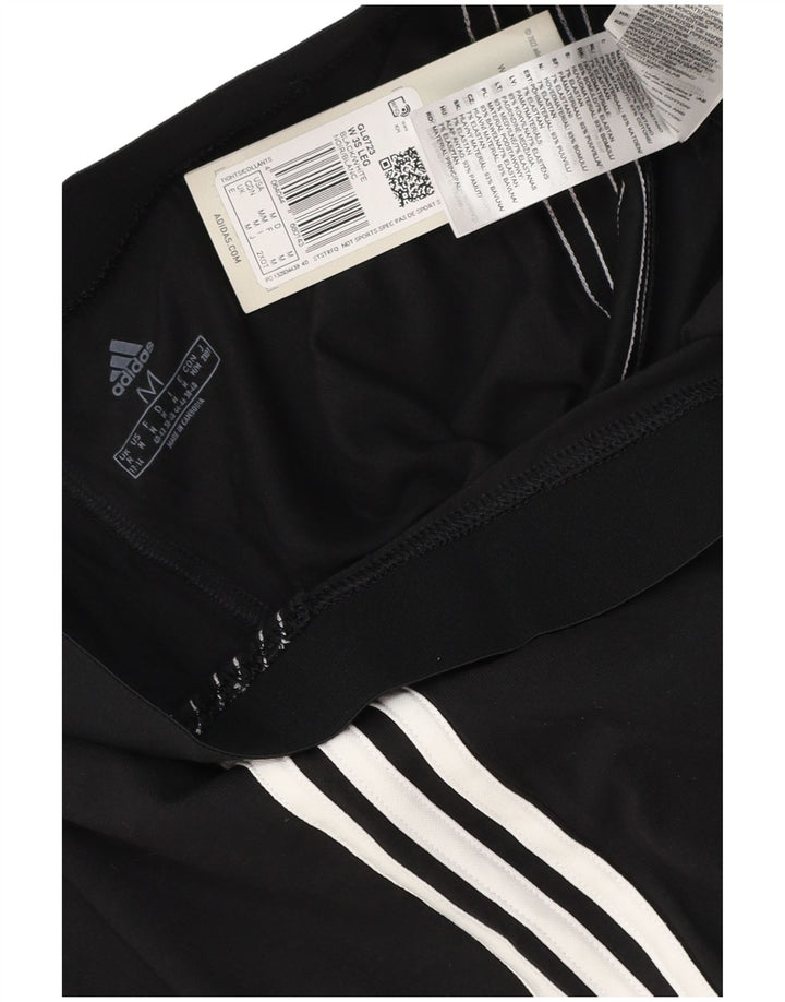 ADIDAS Damen Leggings UK 12/14 Mittelschwarze Baumwolle