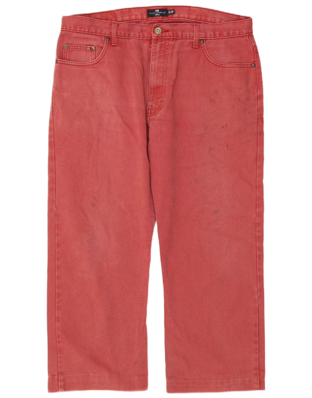 Marks & Spencer Herren Blue Harbour Kurzjeans W38 L24 Rote Baumwolle