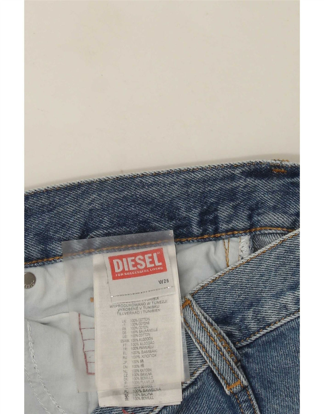 Diesel Damen Straight Jeans W26 L31 Blaue Baumwolle