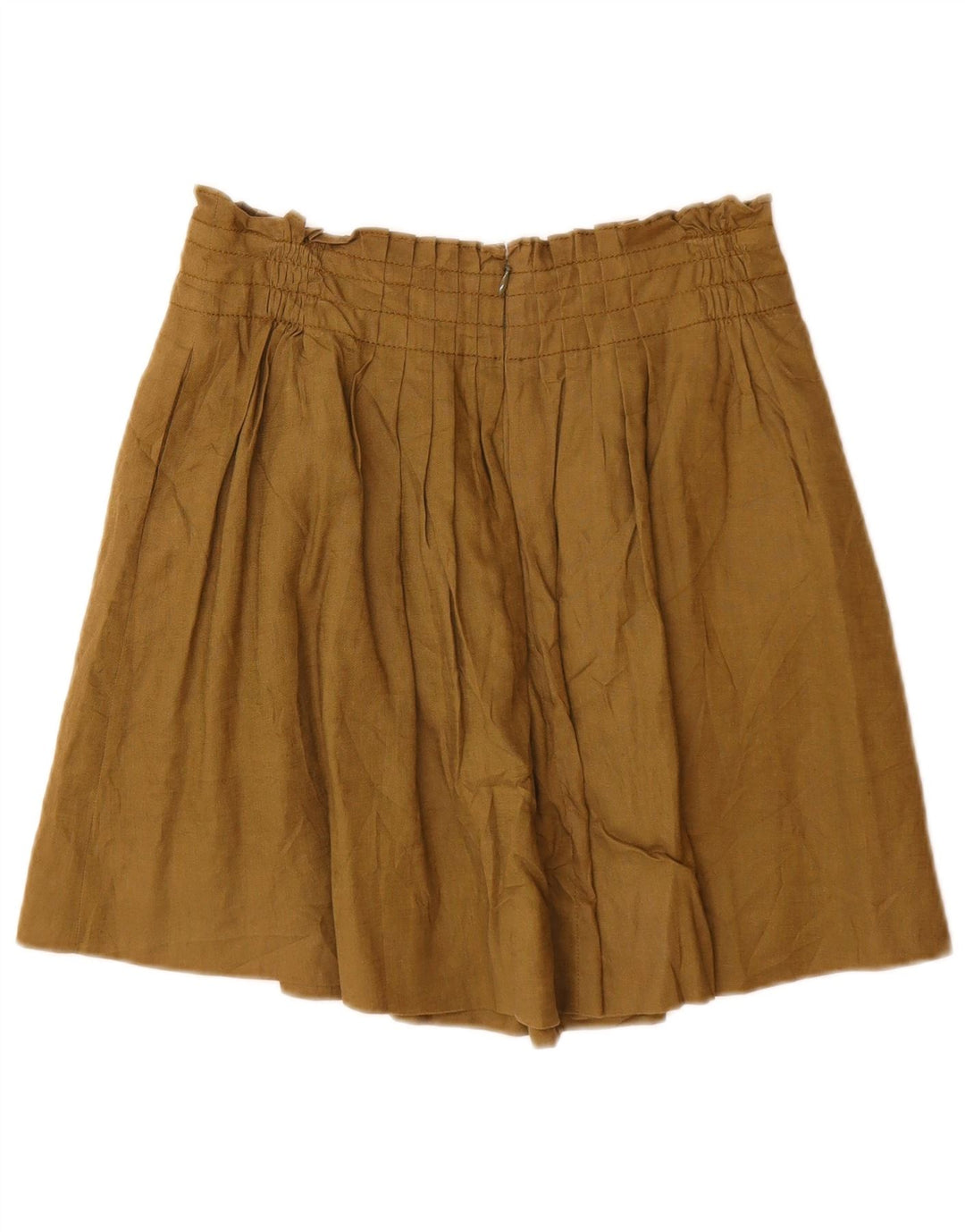 J. Crew Damen ausgestellter Rock US 2 XS W26 Khaki Leinen