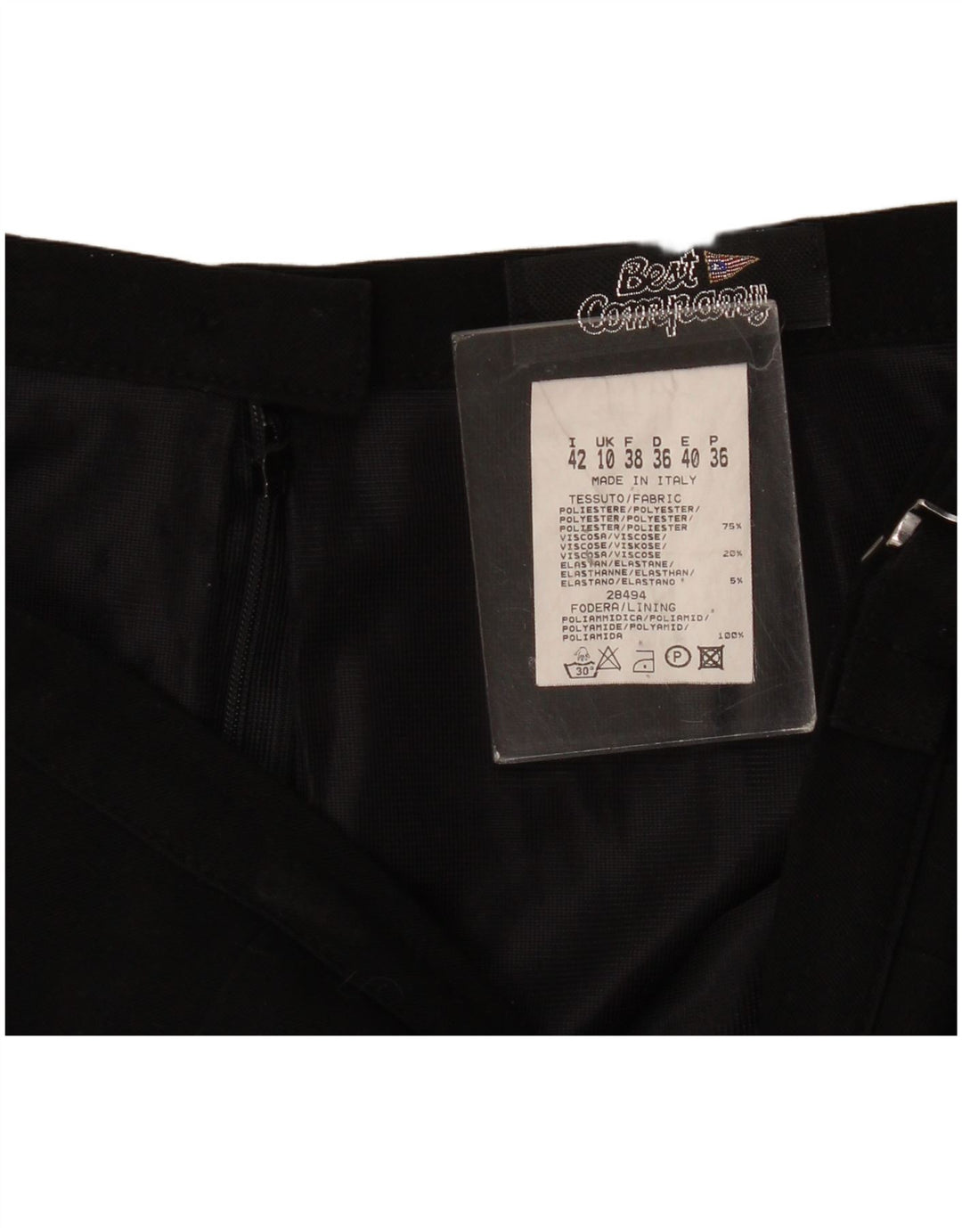 Best Company Damen Minirock UK 10 Small W30 Schwarz Polyester