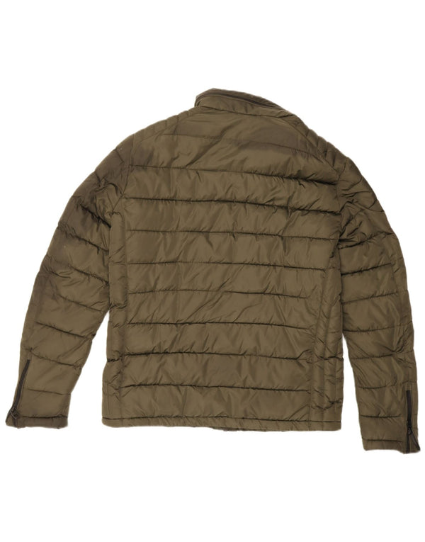 Zara Herren-Jacke mit Kapuze, gepolstert, UK 40, Größe L, Khaki, Polyester