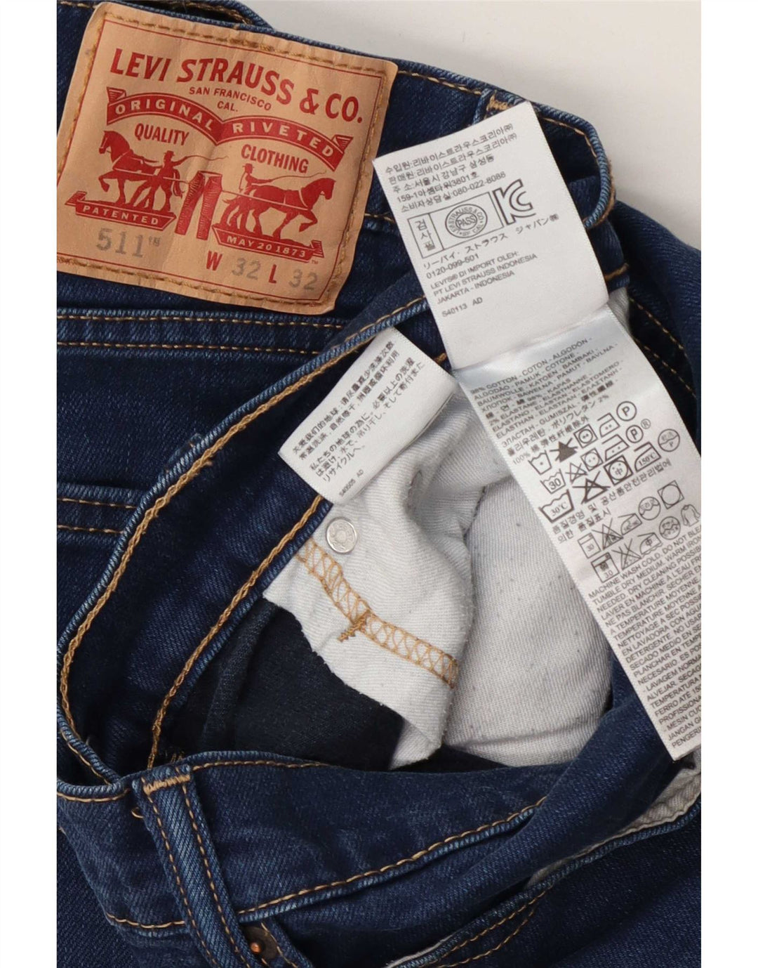 Levi's Herren 511 Slim Jeans W32 L32 Blaue Baumwolle