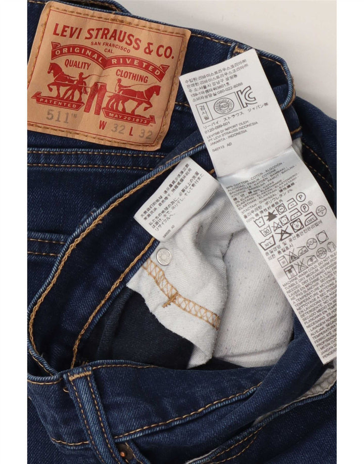 Levi's Herren 511 Slim Jeans W32 L32 Blaue Baumwolle