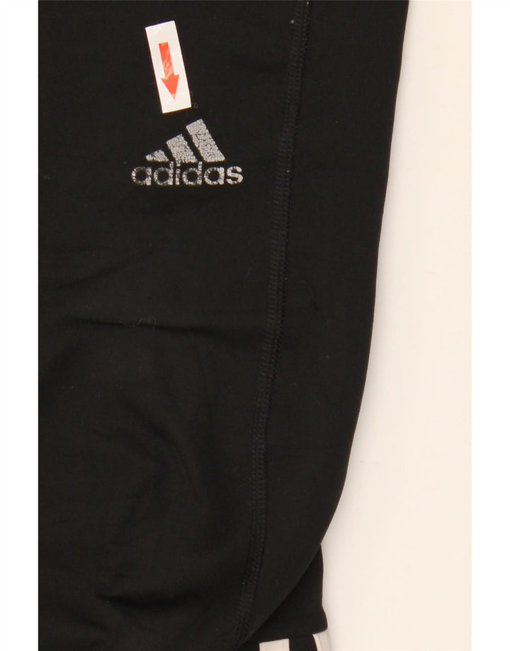 ADIDAS Damen Leggings UK 12/14 Medium Schwarz Polyester