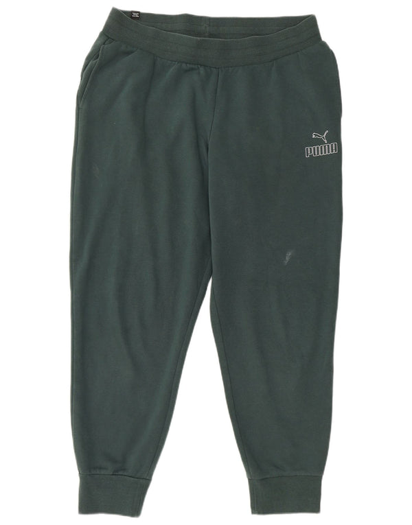 PUMA Damen Trainingshose Jogger UK 16 Large Grün Baumwolle